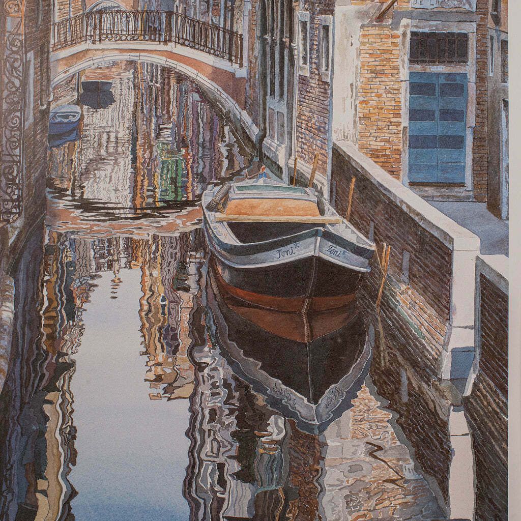 Contemporary Venetian Print, English, Framed, Limited Edition, Signed, Venice photo 895.0