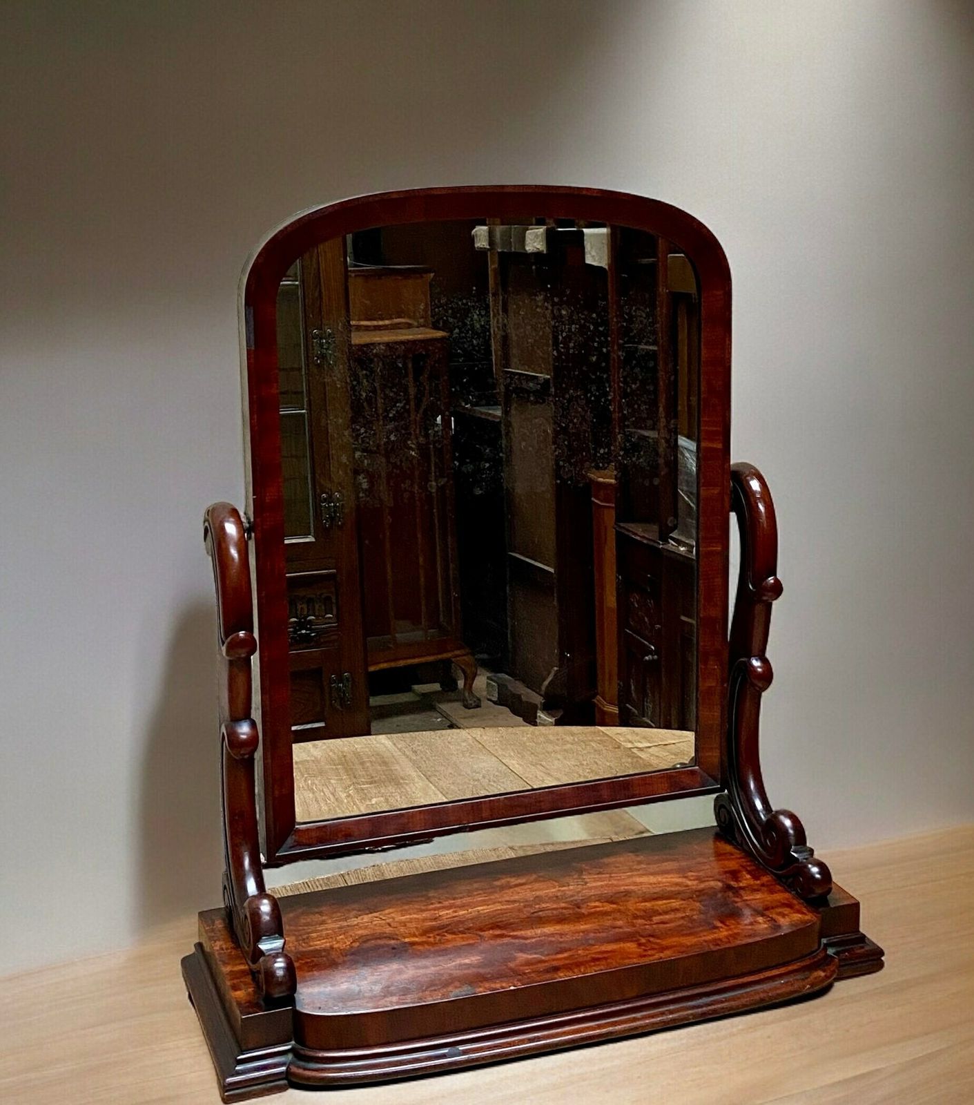Antique Victorian Mahogany Dressing Table Mirror / Free Standing Toilet Mirror photo 236.0