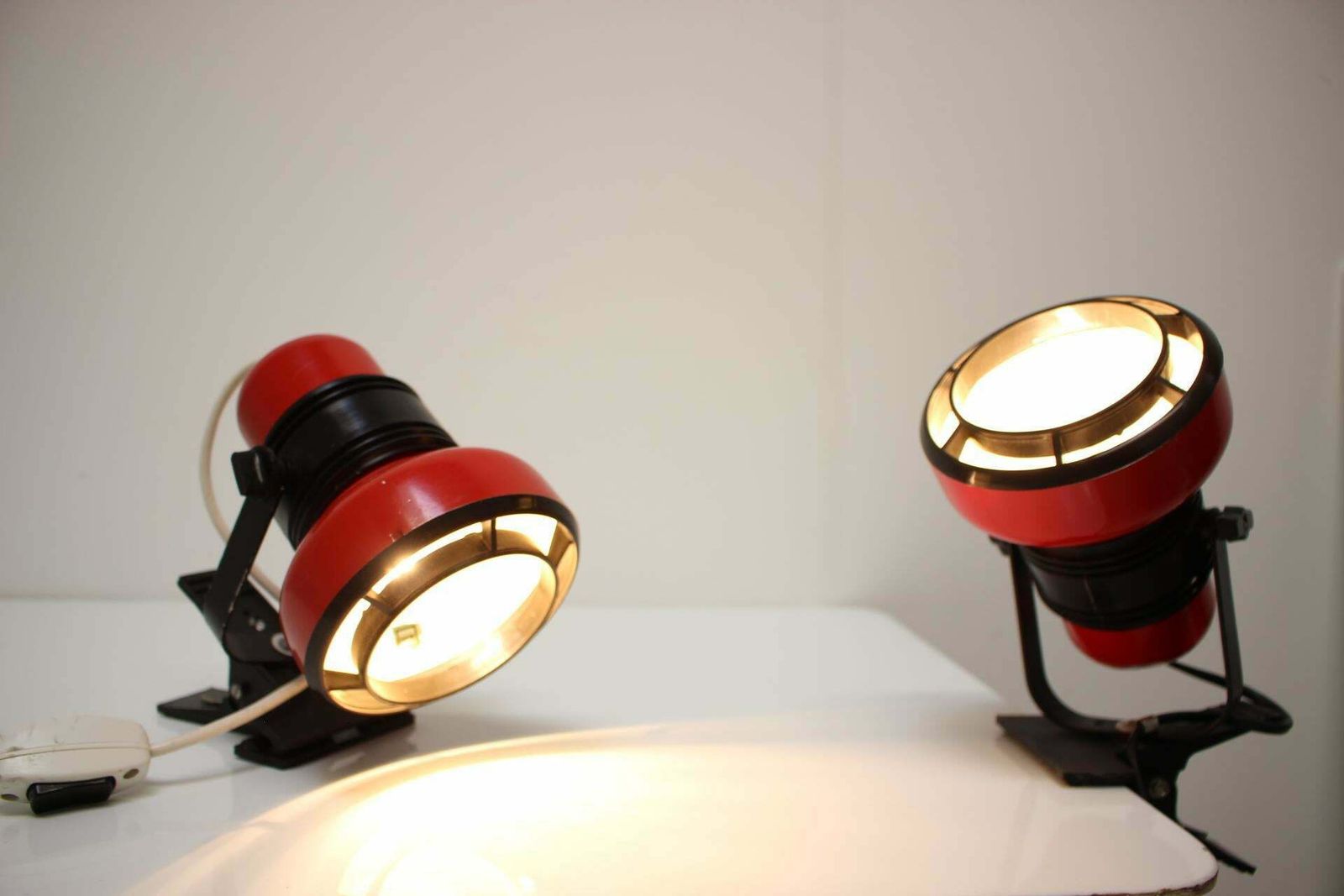 Set Of Two Mid Century Wall Or Table Lamps By Elektrofem, Hungary, 1970s photo Lighting
