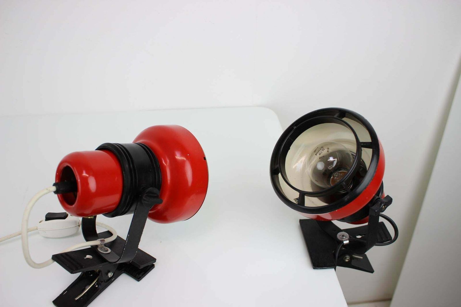 photo for sale Set Of Two Mid Century Wall Or Table Lamps By Elektrofem, Hungary, 1970s