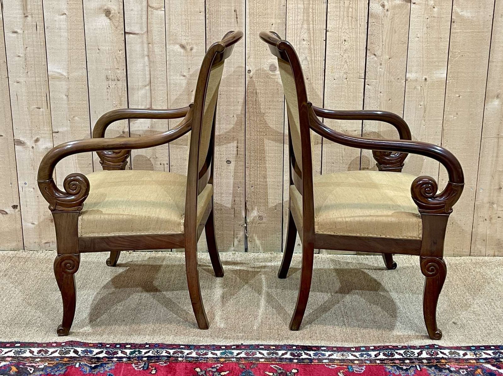 Pair Of Restoration Armchairs In Mahogany From The End Of The 19th Century photo furniture