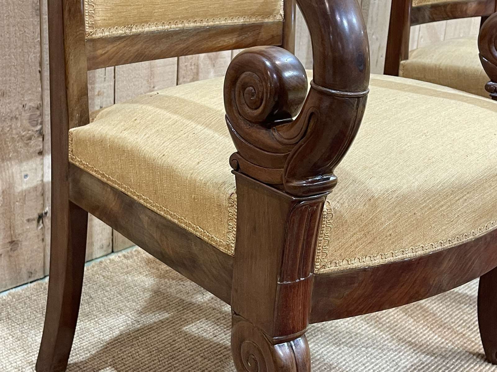Pair Of Restoration Armchairs In Mahogany From The End Of The 19th Century photo Furniture