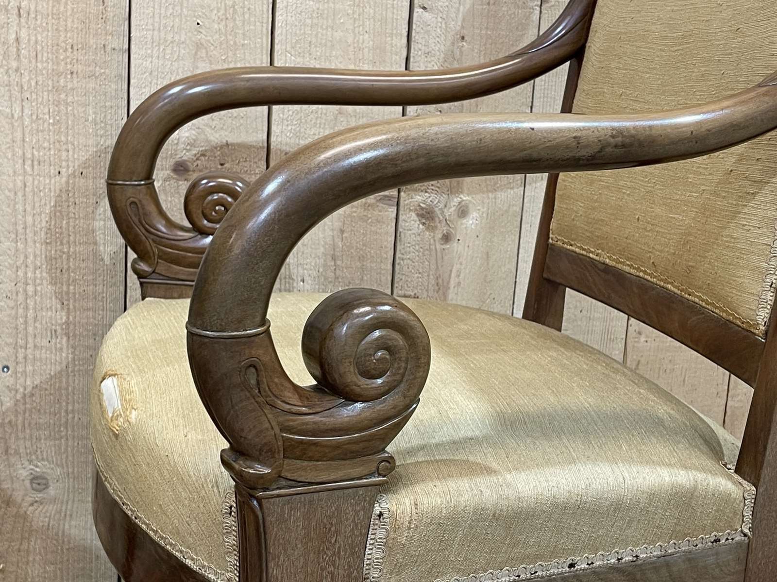 Furniture Pair Of Restoration Armchairs In Mahogany From The End Of The 19th Century photo