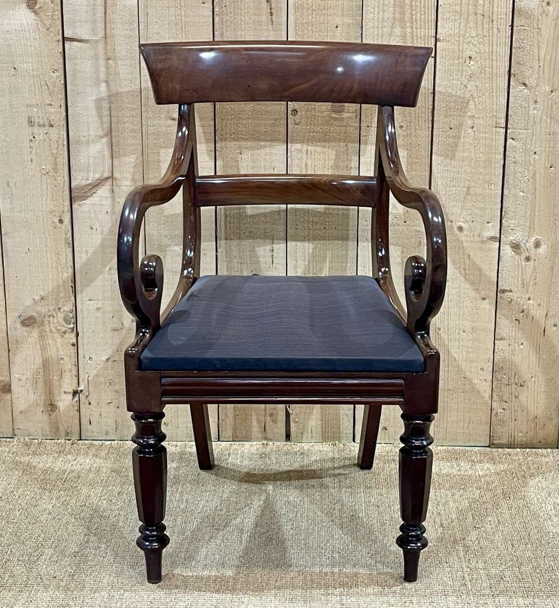 19th Century English Mahogany Armchair photo vintage