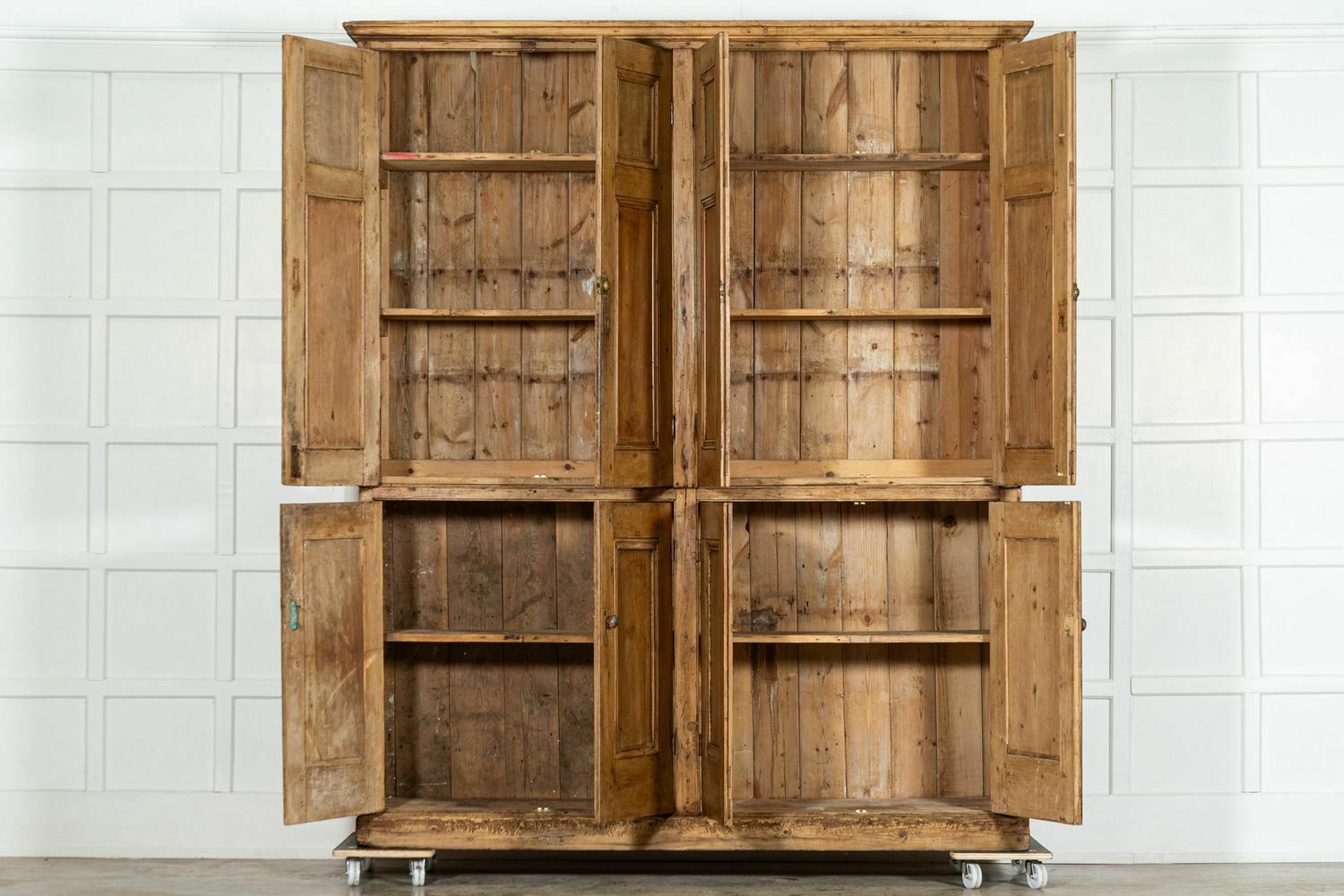 Large 19thc English Estate Made Pine Housekeepers Cupboard photo furniture
