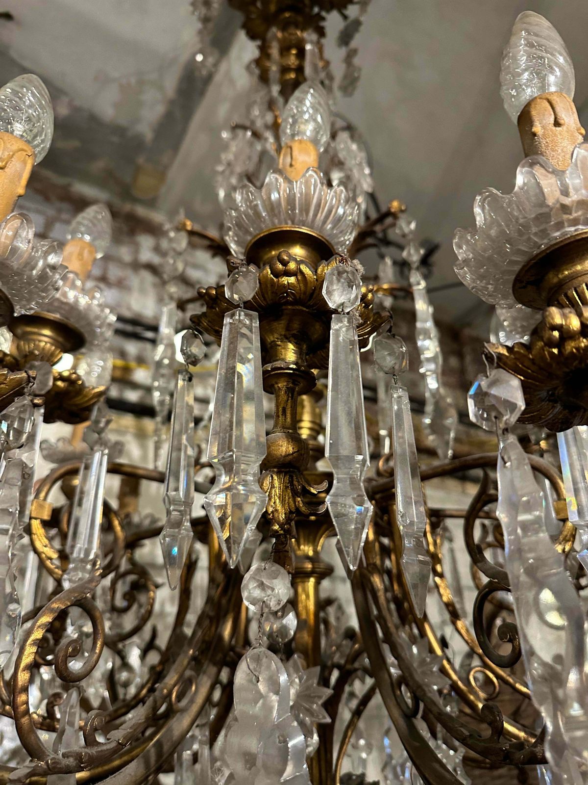 Rare, 19thc Bronze And Crystal, French Chandelier photo 3275.0