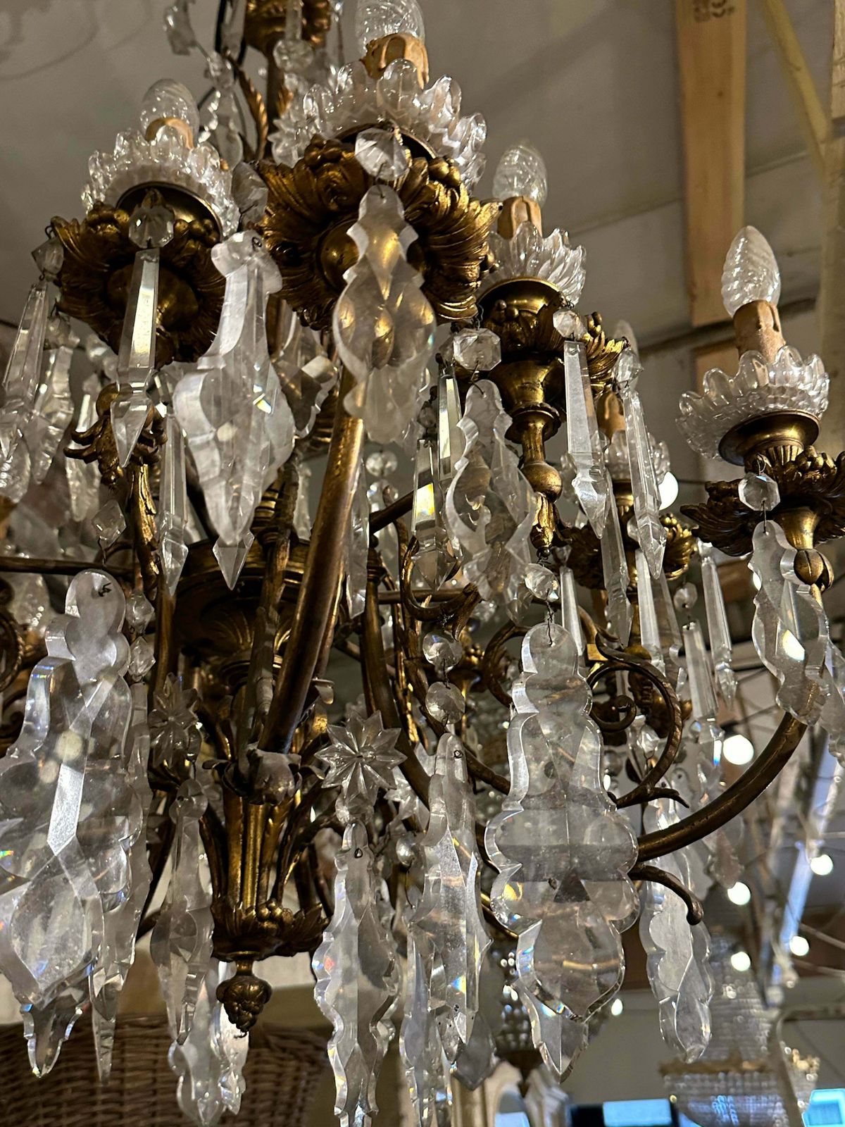 Rare, 19thc Bronze And Crystal, French Chandelier photo buy