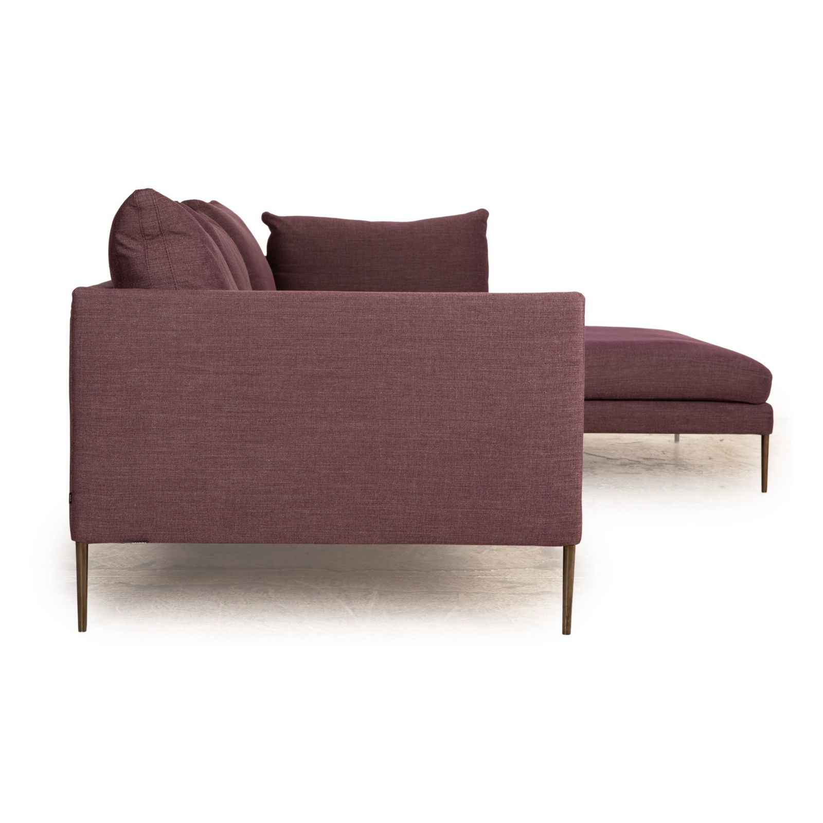 Canapé d'angle Cor Pilotis en tissu violet, récamière droite photo vintage