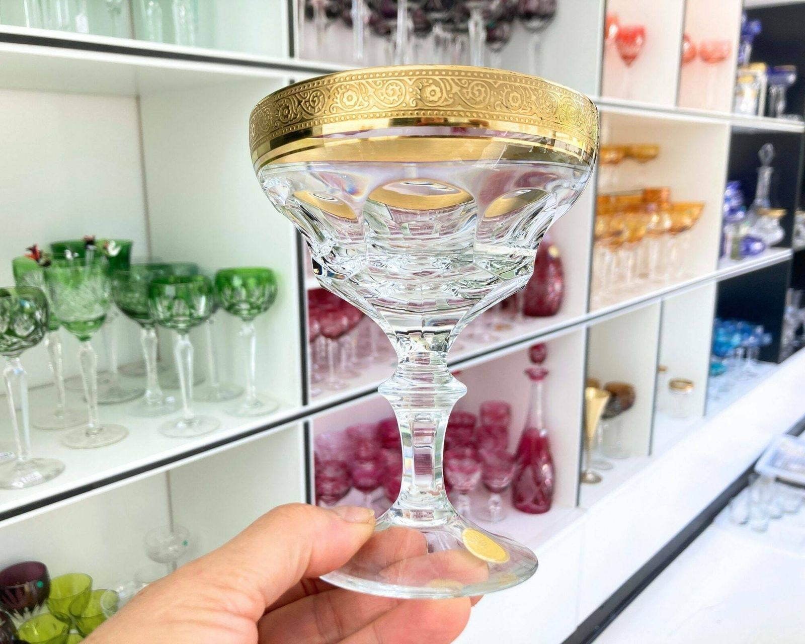 Kristallen Champagneglazen | 2 Stuks Grote Coupes | Theresienthal Bernadotte | Gesigneerd photo vinterior