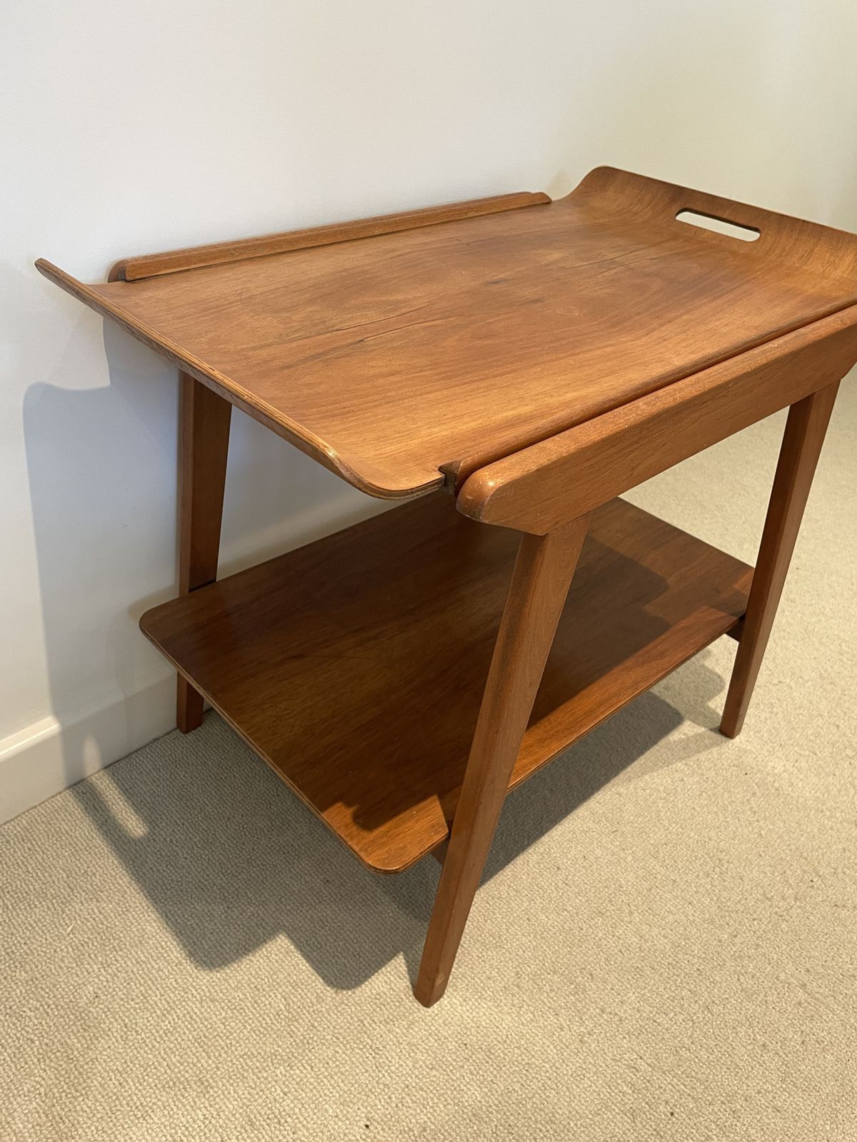 Midcentury Remploy Wooden Two Tier Drinks/Tea Trolley photo furniture