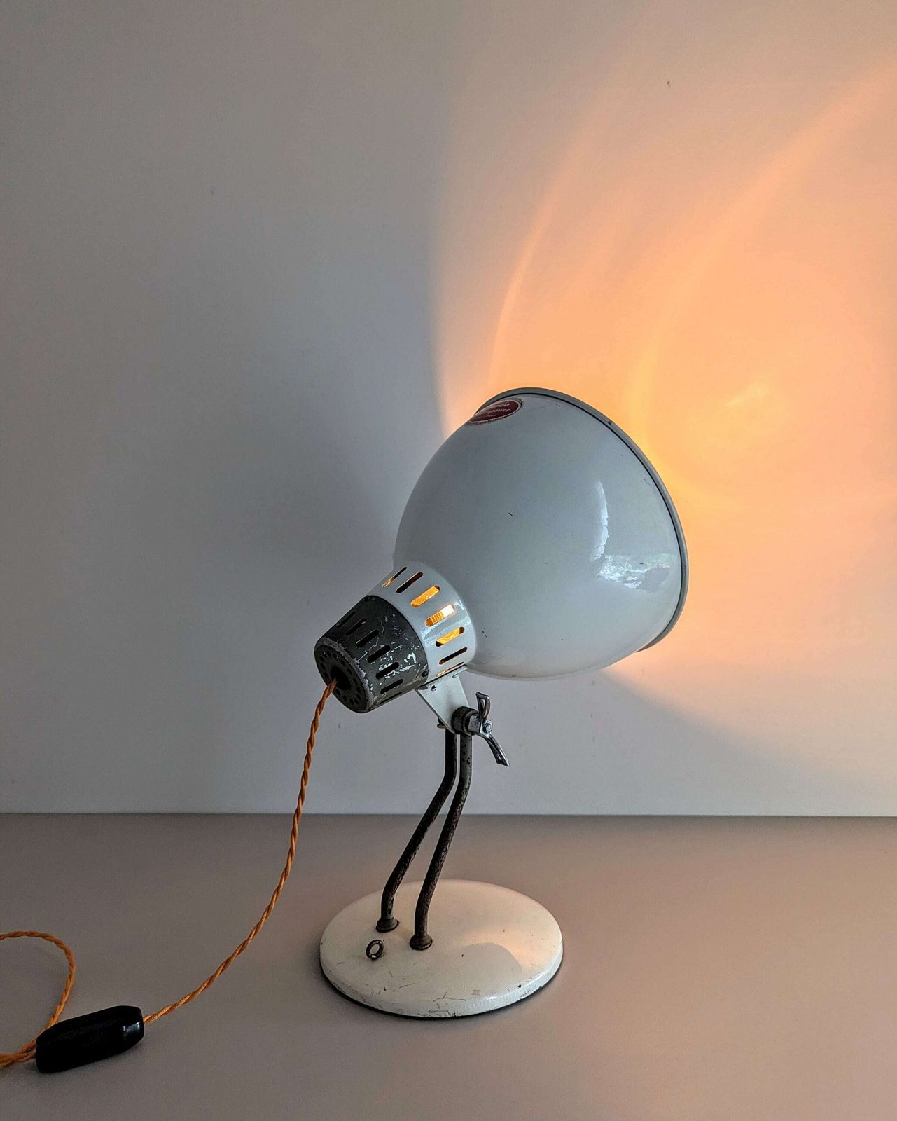 photo for sale Vintage 1950s Pifco Infrapower Medical Heat Lamp Upcycled Into Table Spot Light, Made In England
