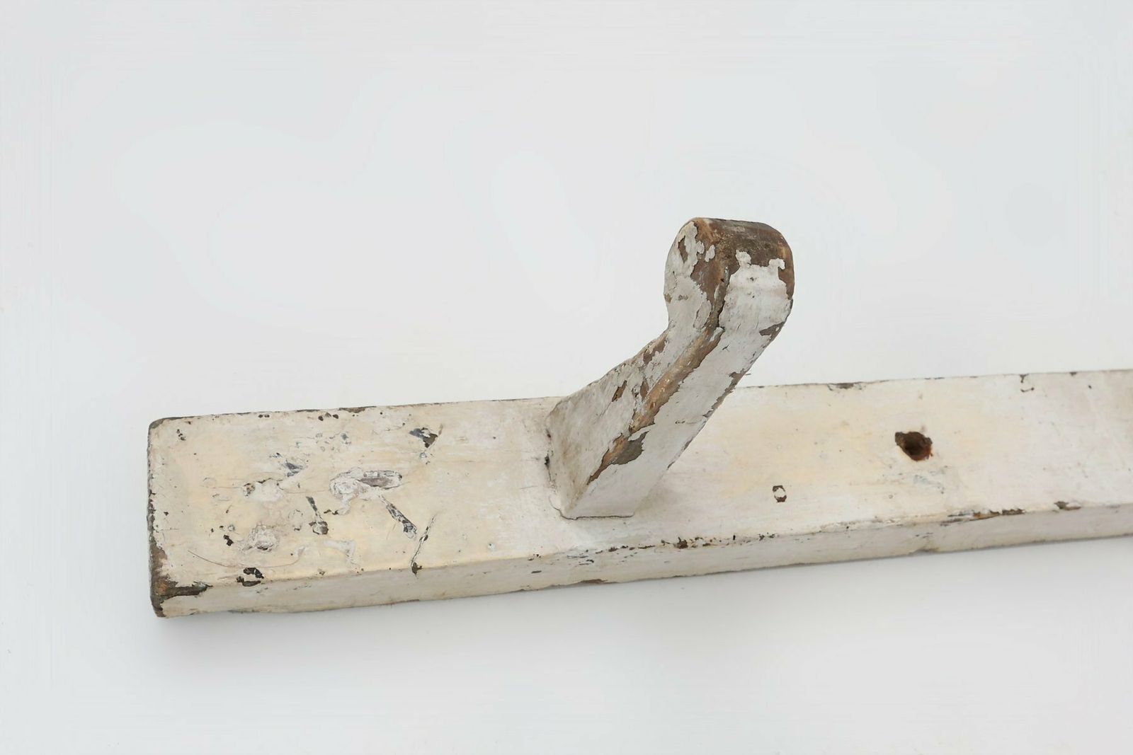 Industrial White Wall Mounted Coat Rack In Wood, Belgium, 1920s photo buy