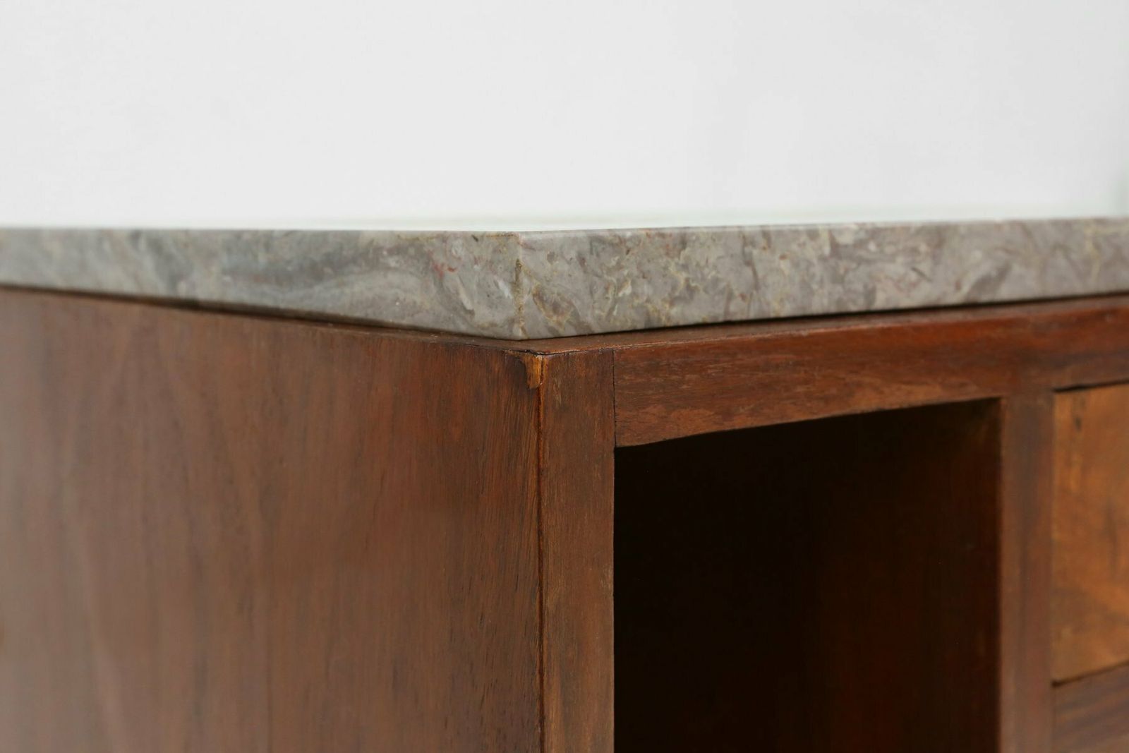Art Deco Cabinet In Wood With Marble Top, France, 1930s photo vinterior