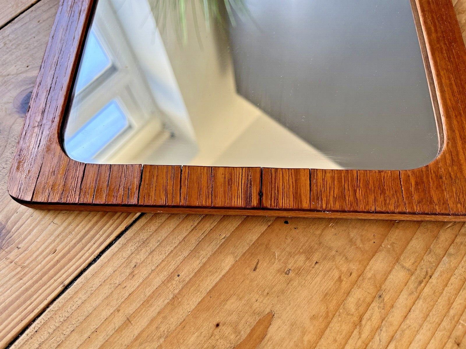 Mid Century Modern Swedish Sowe Konst Sovestad Teak 60's Wall Mirror Scandi Mcm photo vinterior