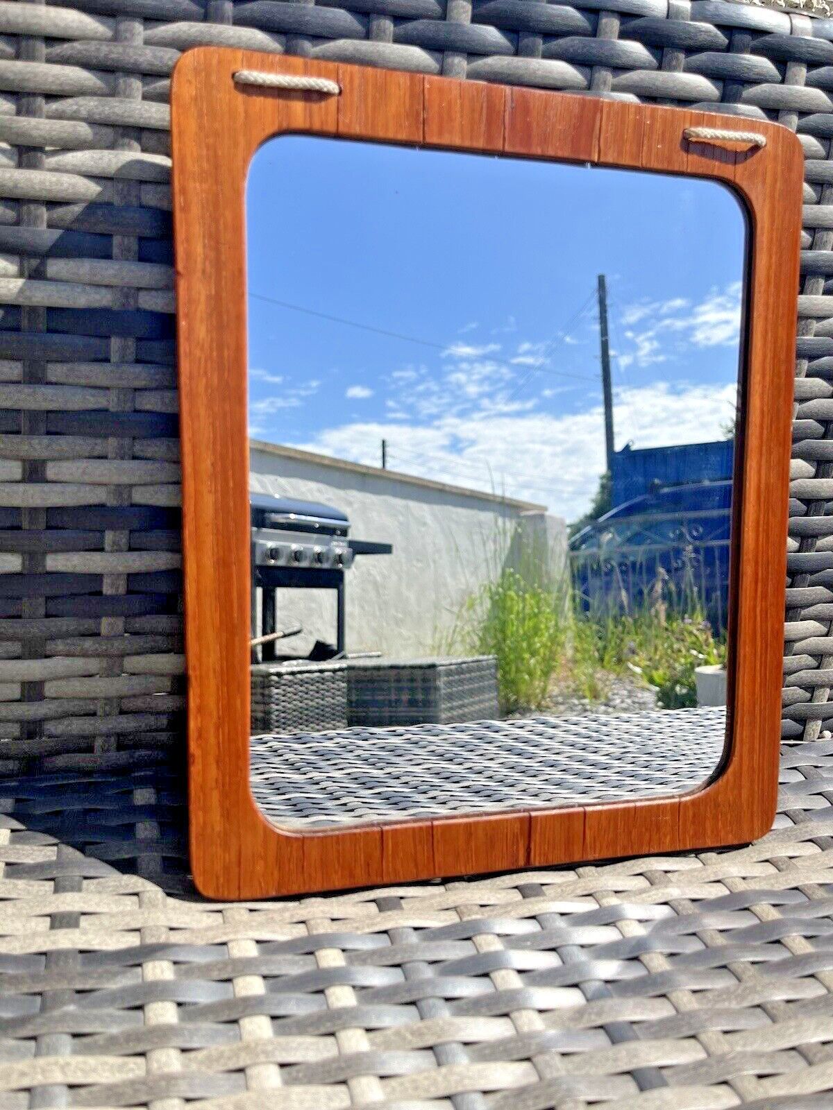 photo furniture Mid Century Modern Swedish Sowe Konst Sovestad Teak 60's Wall Mirror Scandi Mcm
