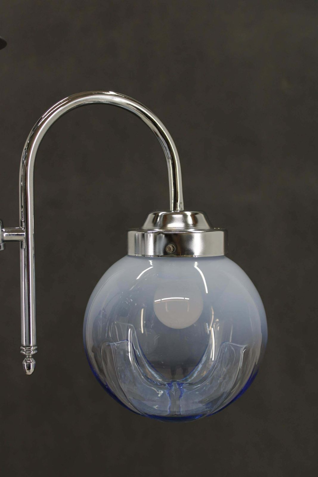 1960s Chrome Plated Chandelier With Murano Glass, Italy photo vinterior