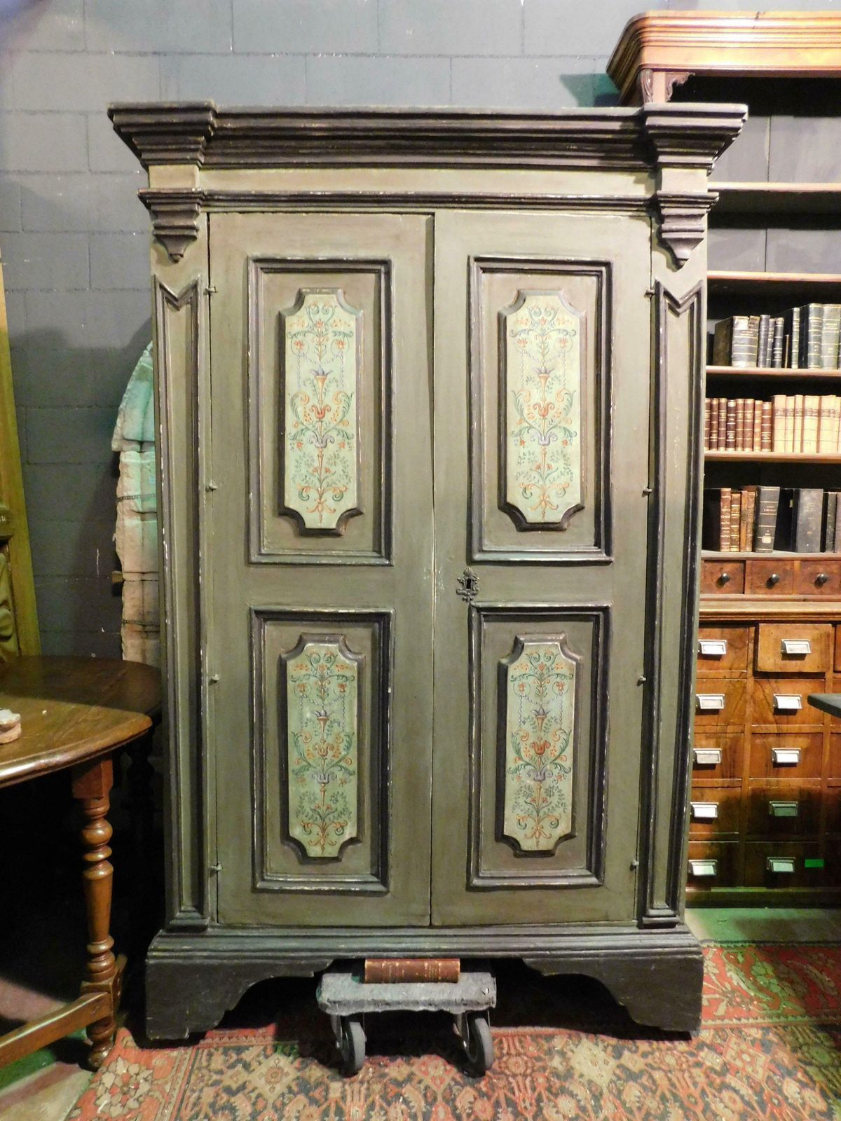 Double Door Wardrobe In Carved And Painted Wood, Italy photo for sale
