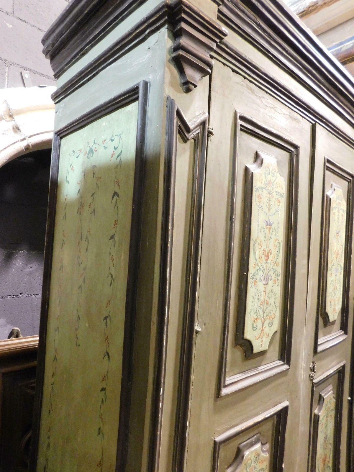 Furniture Double Door Wardrobe In Carved And Painted Wood, Italy photo