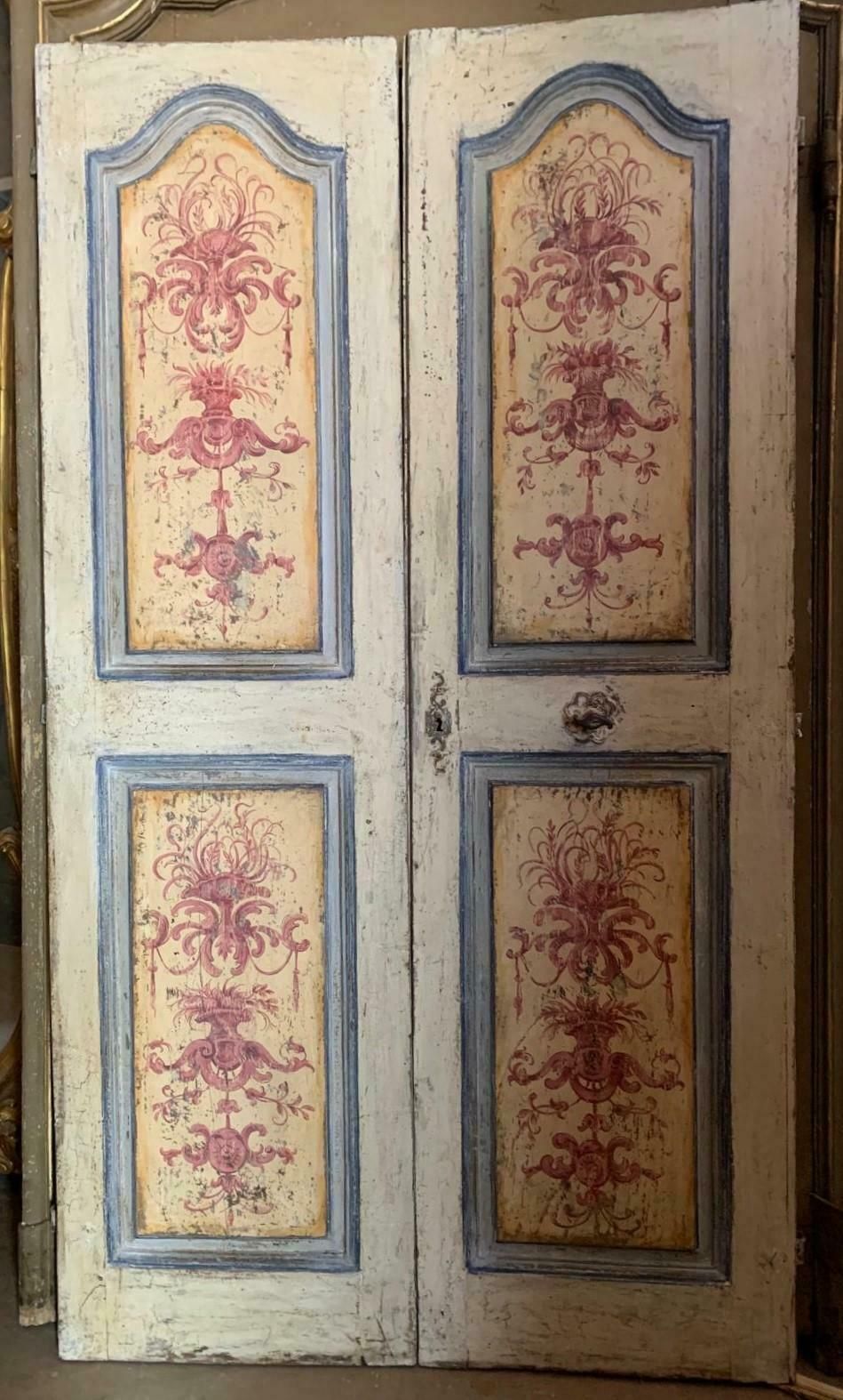 Double Wing Interior Door, In Richly Painted Wood, Italy photo furniture