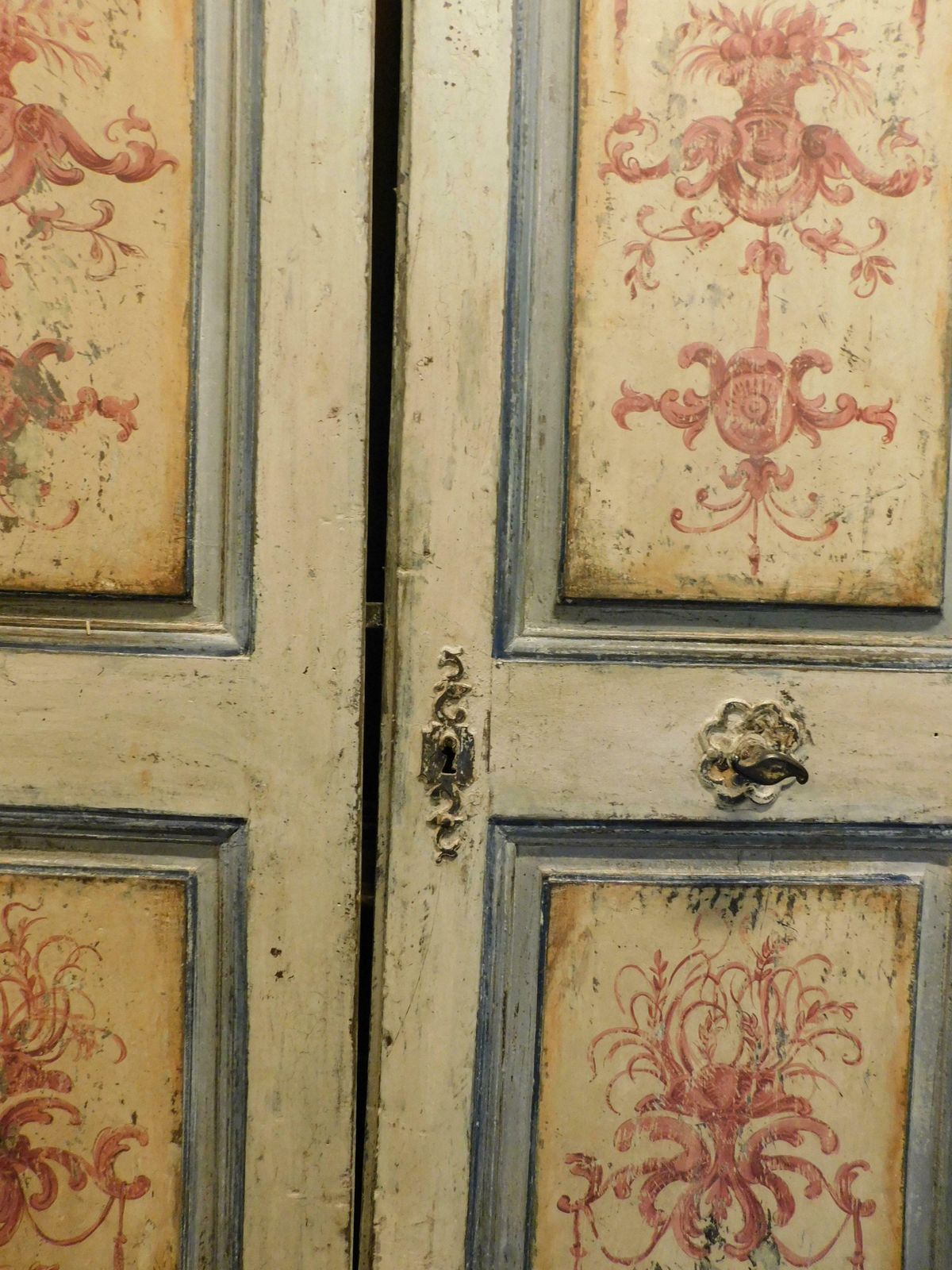 Double Wing Interior Door, In Richly Painted Wood, Italy photo buy