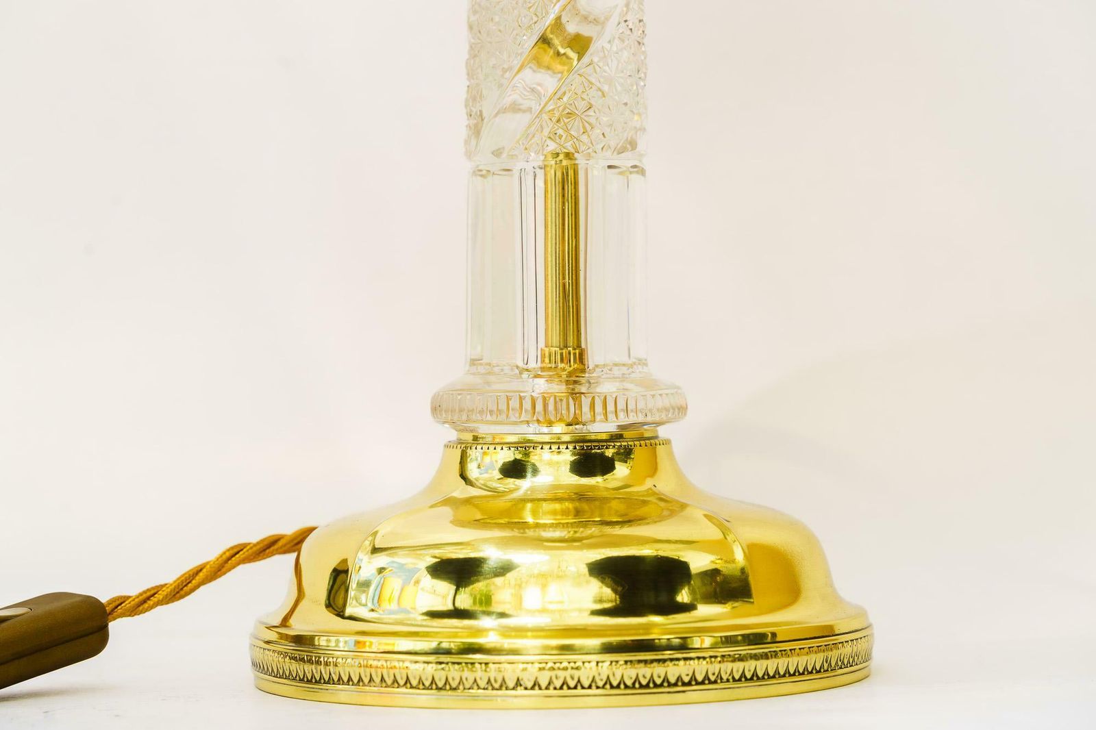 Big Art Deco Glass Rod Table Lamp With Fabric Shade Vienna Around 1920s photo furniture
