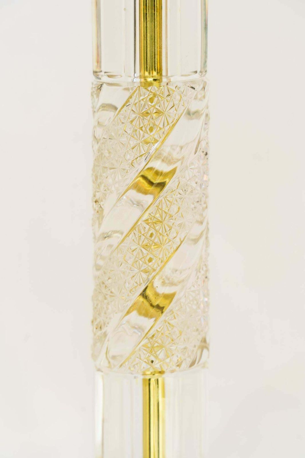 photo for sale Big Art Deco Glass Rod Table Lamp With Fabric Shade Vienna Around 1920s