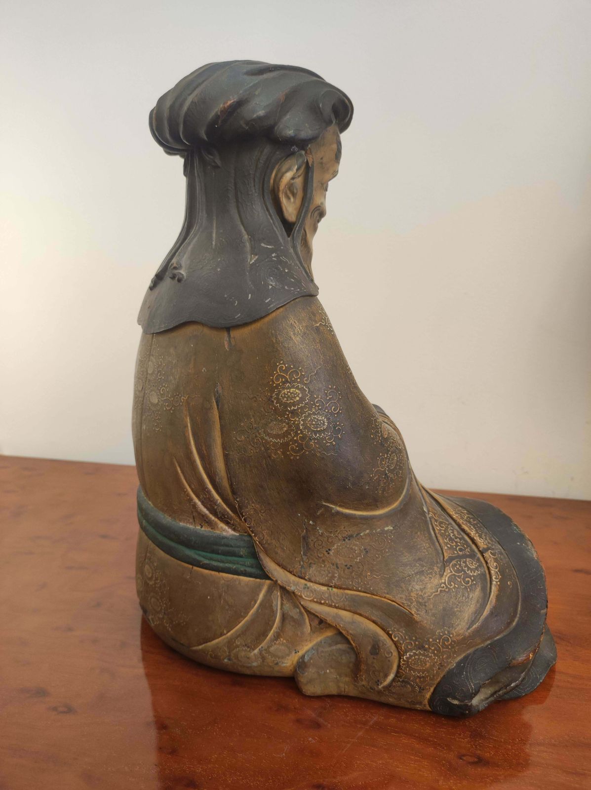 Japanese Old Man Statue, Tenmei Era, Dated 1781 photo 9317.0