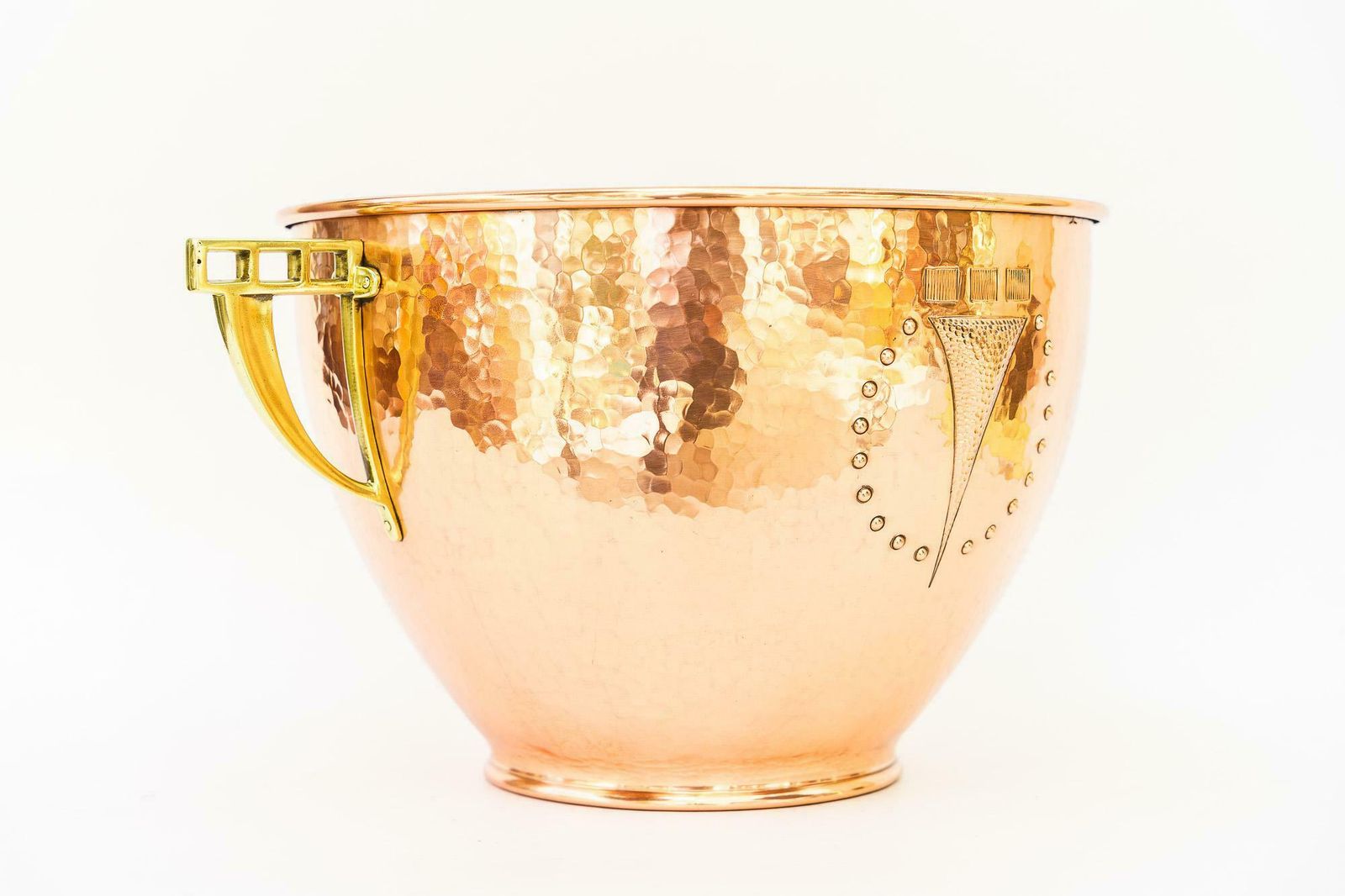 Art Deco Copper And Brass Palm Pott Vienna Around 1920s photo 388.0