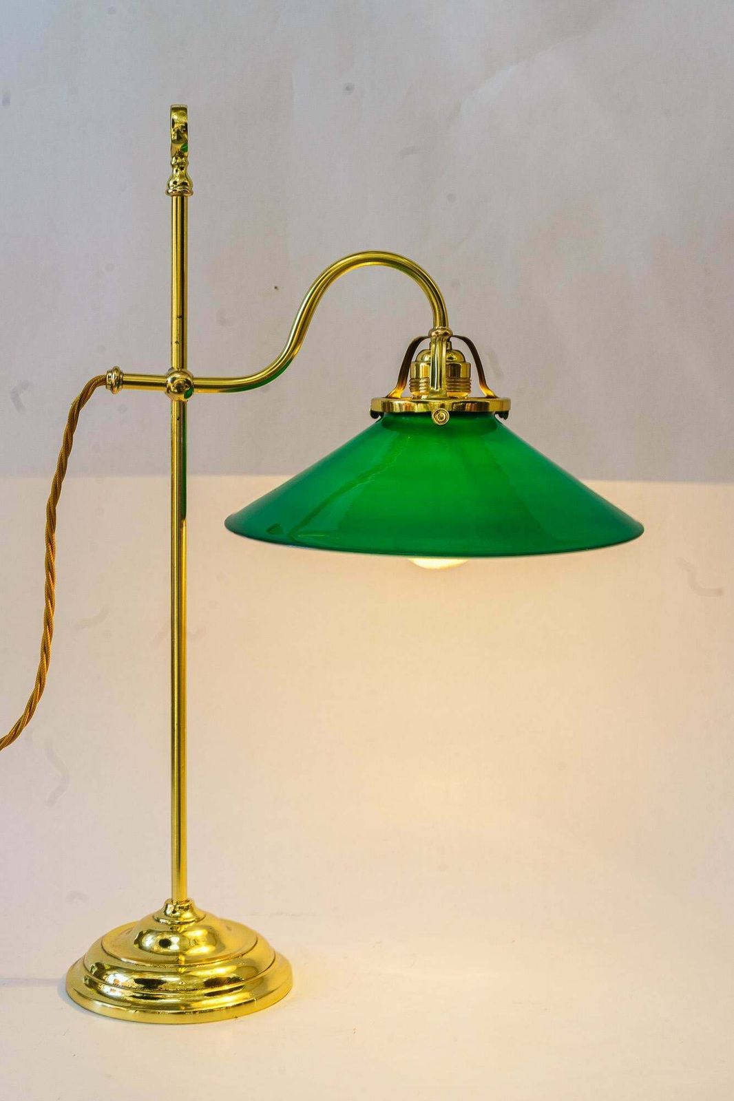 Lighting Art Deco Condor Lamp With Original Antique Glass Shade Vienna Around 1920s photo