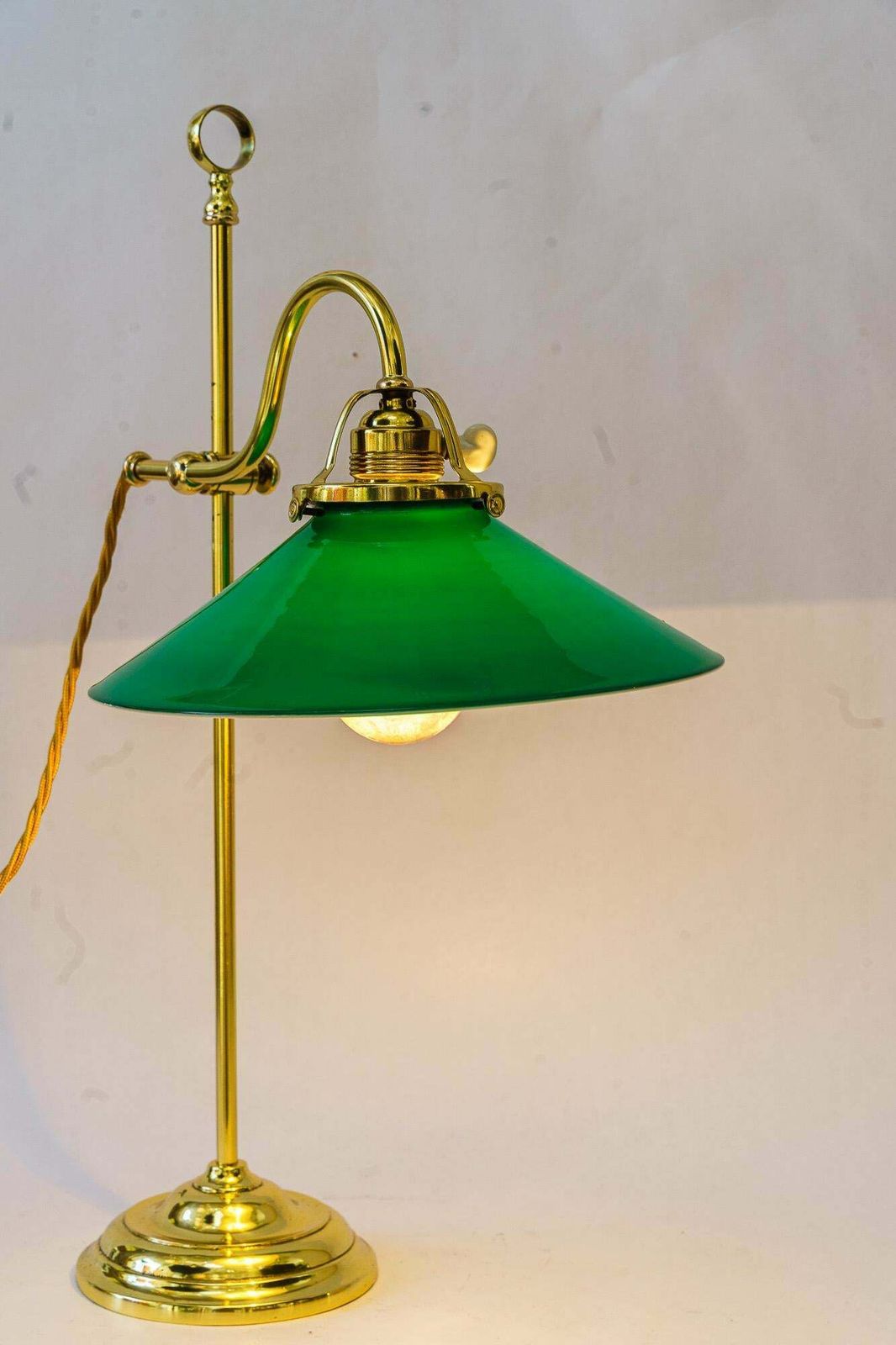 388.0 Art Deco Condor Lamp With Original Antique Glass Shade Vienna Around 1920s photo