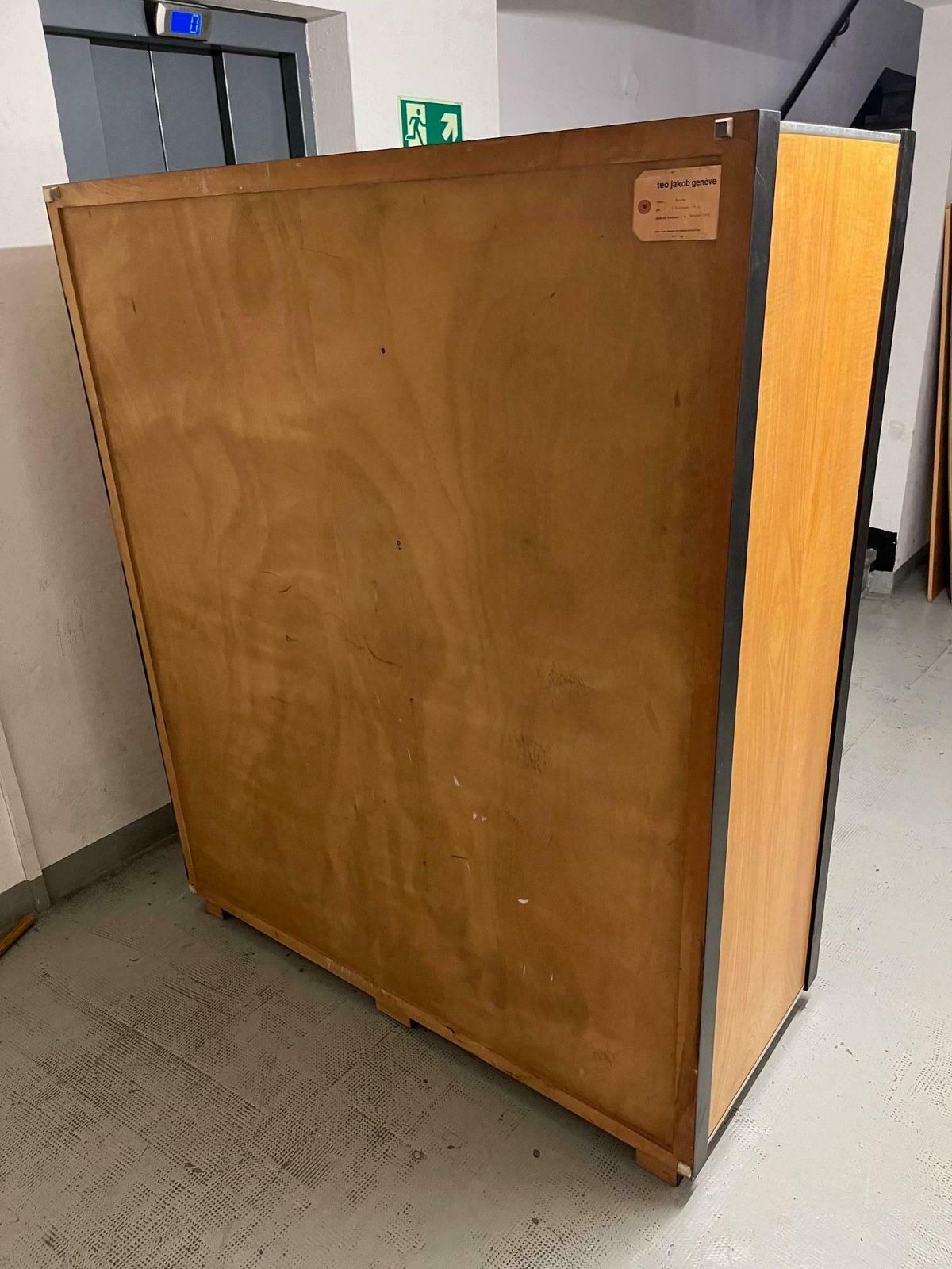 2 Teak Sliding Doors Wardrobe By Kurt Thut, Switzerland 1950s photo buy