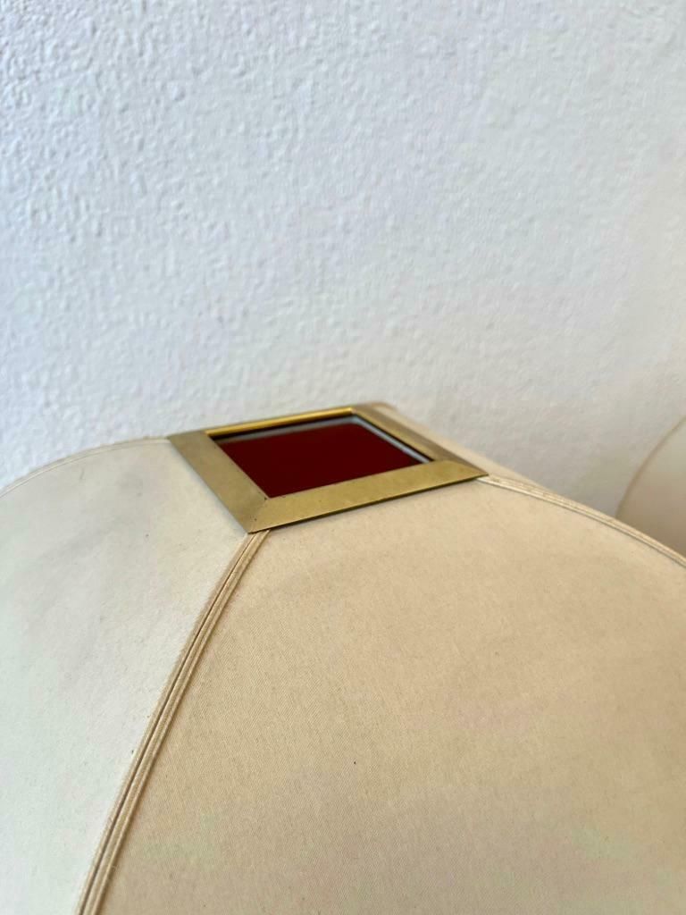 photo furniture Pair Of Marble, Glass & Brass Table Lamps By Romeo Rega, Italy Ca. 1970s