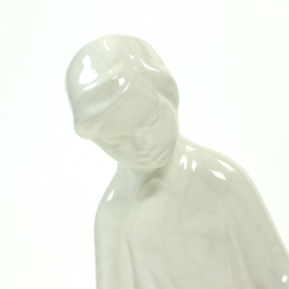 White Porcelain Sculpture Of A Girl With A Teddybear, Czechoslovakia 1960s photo furniture