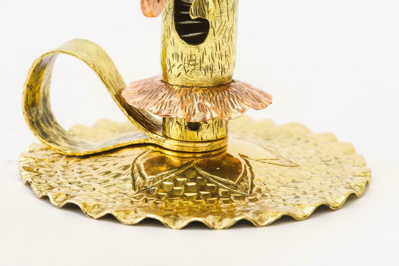 Adjustable And Portable Art Deco Candle Holder Brass Copper Vienna Around 1920s photo 173.0
