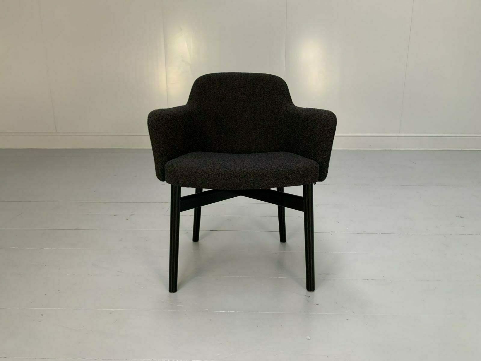 Suite Of 6 Knoll Studio “Krusin 016” Armchairs In Dark Boucle Wool photo vintage