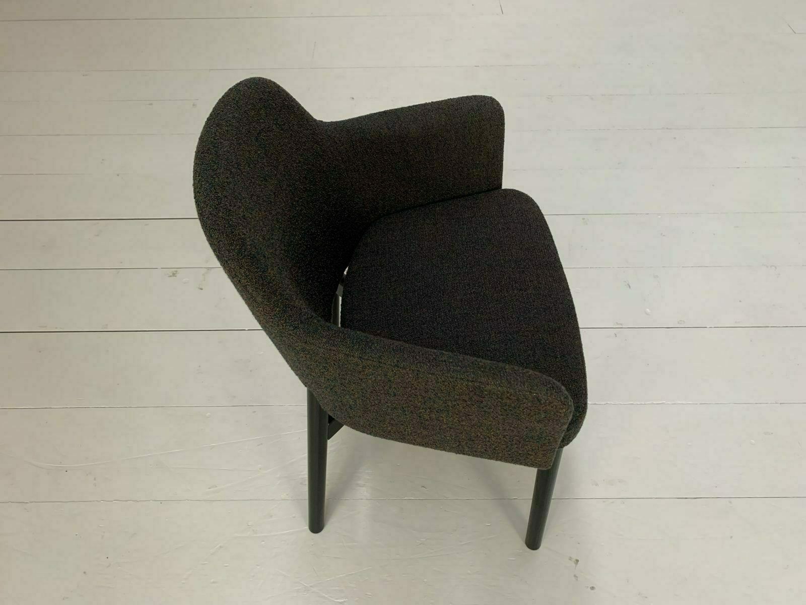 photo furniture Suite Of 6 Knoll Studio “Krusin 016” Armchairs In Dark Boucle Wool
