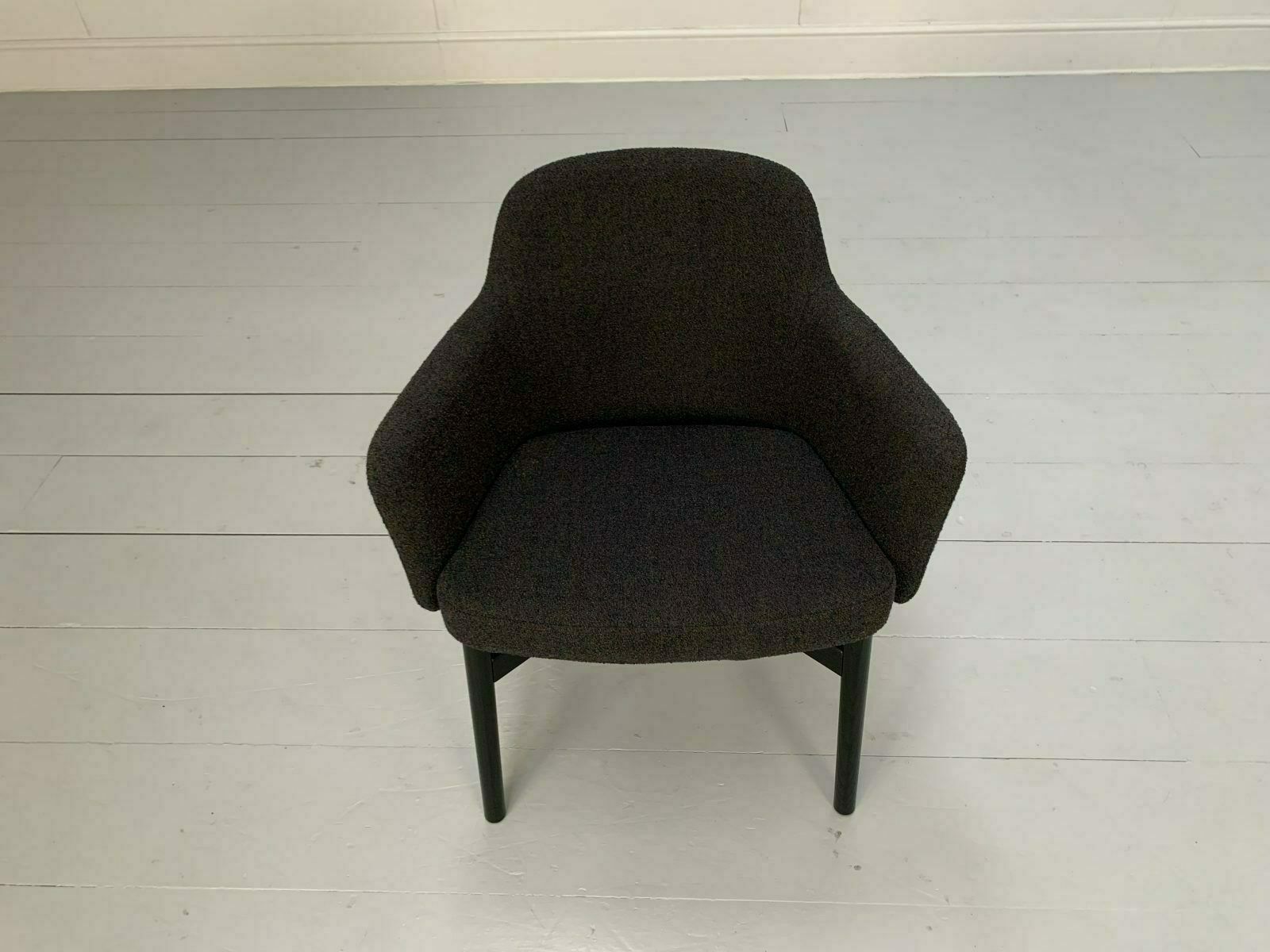 Furniture Suite Of 6 Knoll Studio “Krusin 016” Armchairs In Dark Boucle Wool photo