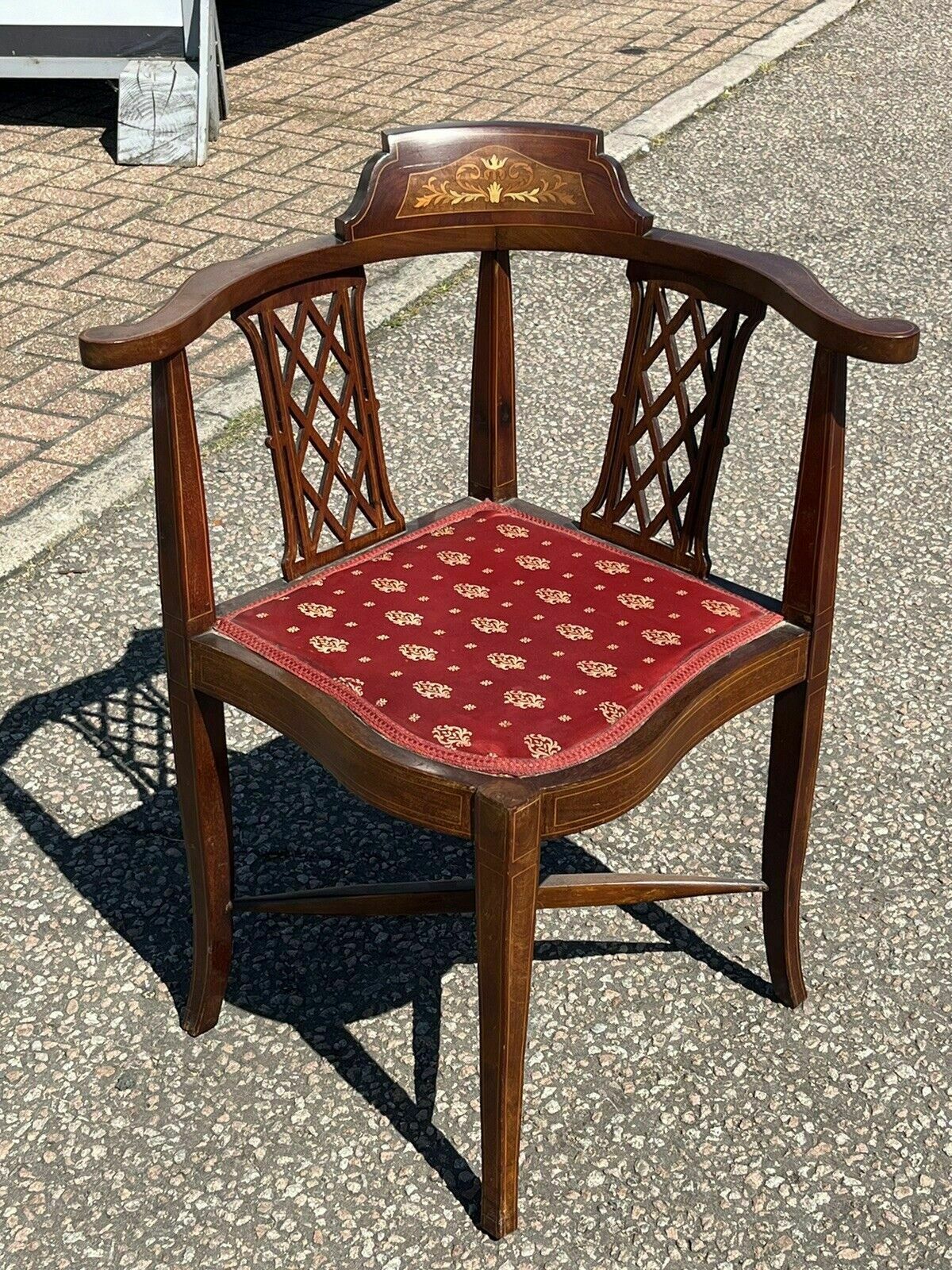 Edwardian Inlaid Mahogany Armchair photo furniture