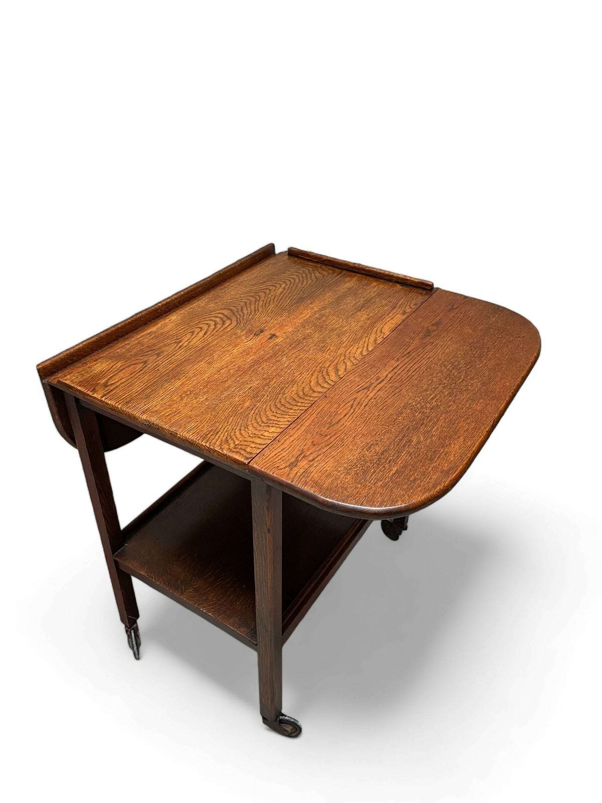 Vintage Oak Two Levels Tea Trolley C1950 / Light Oak photo furniture