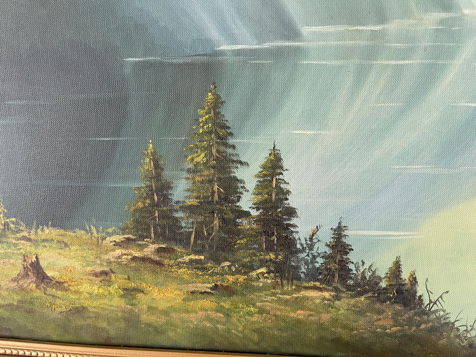 Oil Painting Of Königssee Lake In Berchtesgaden, Germany Signed photo for sale