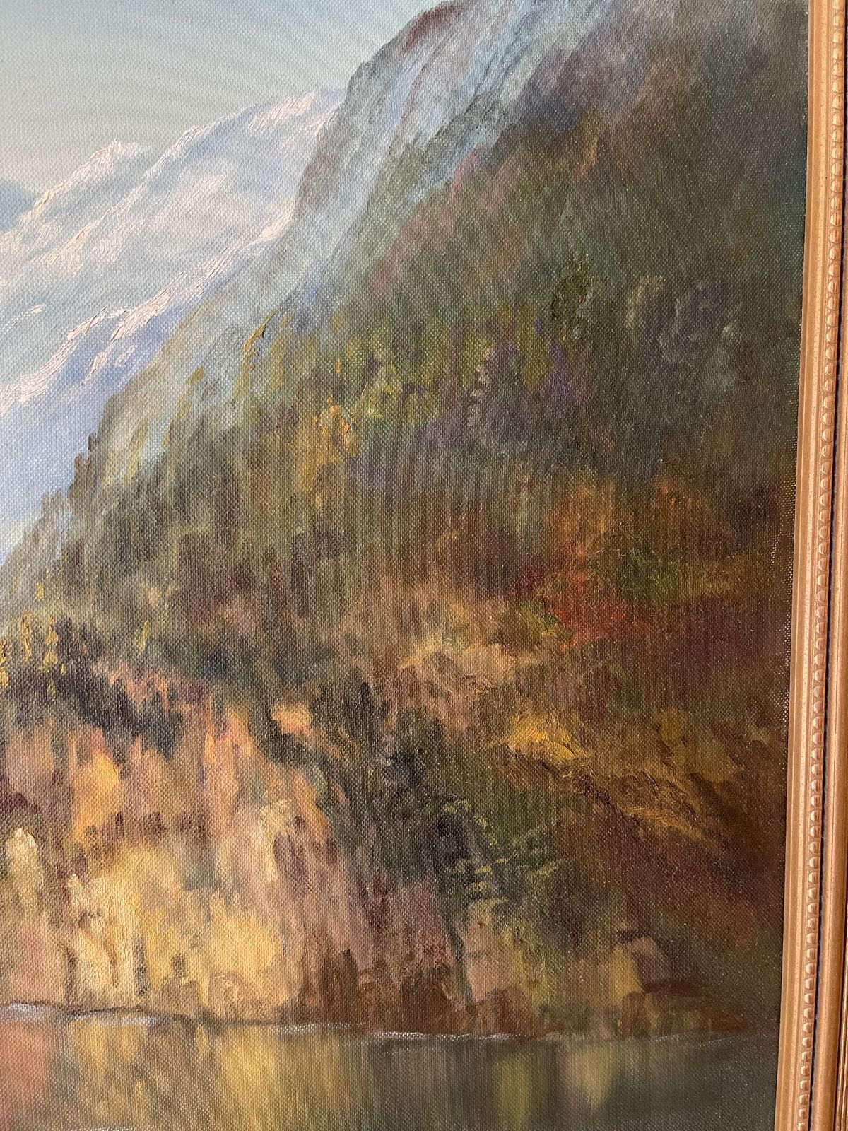 Oil Painting Of Königssee Lake In Berchtesgaden, Germany Signed photo buy