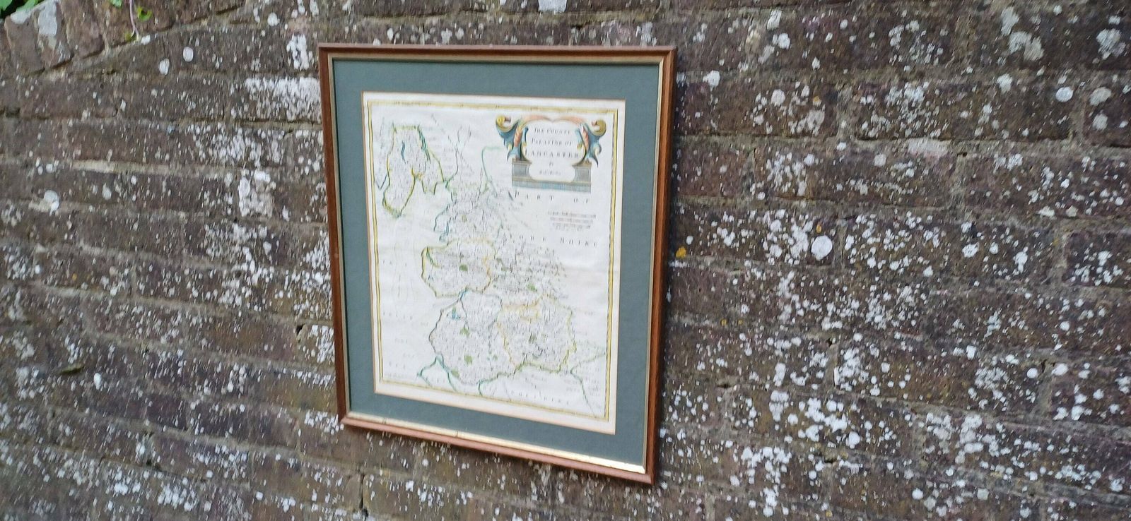 Palatine Of Lancaster Copper Plate Engraving Map, Handpainted. By Rob Morden For Abel Swale Awnsham And John Churchill