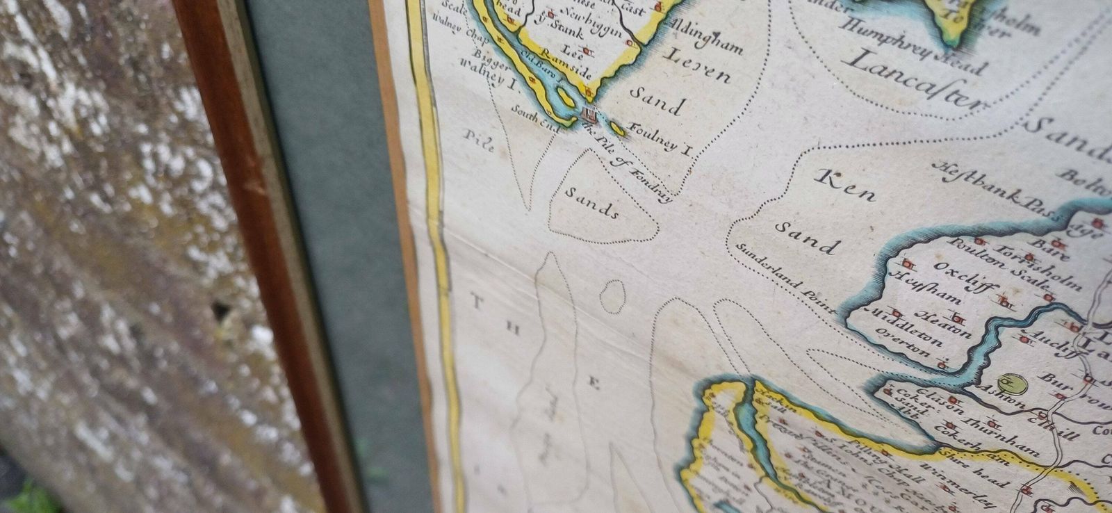 Palatine Of Lancaster Copper Plate Engraving Map, Handpainted. By Rob Morden For Abel Swale Awnsham And John Churchill photo buy