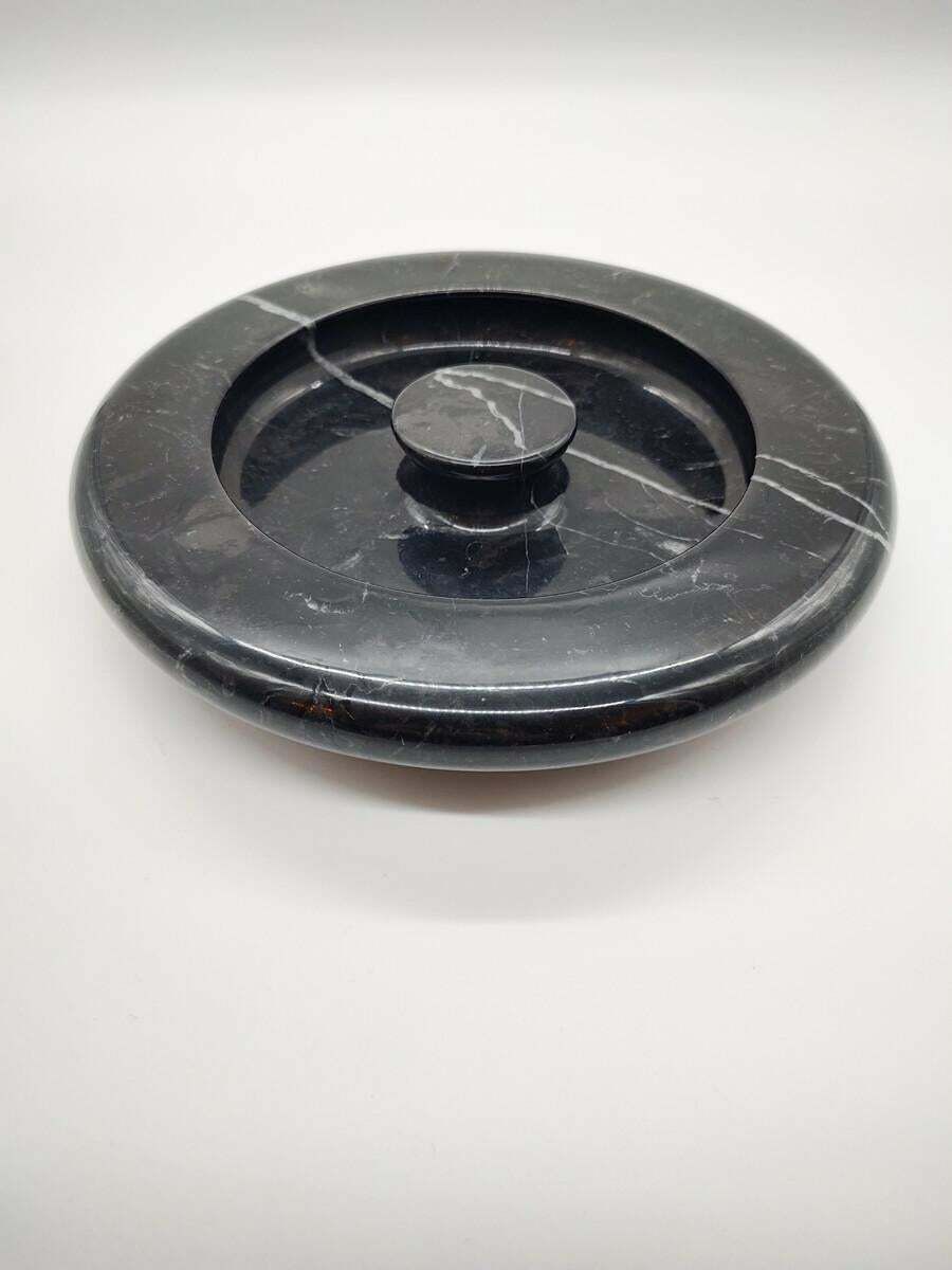 Black Marble Ashtray By Angelo Mangiarotti, Italy, 1970s photo vinterior