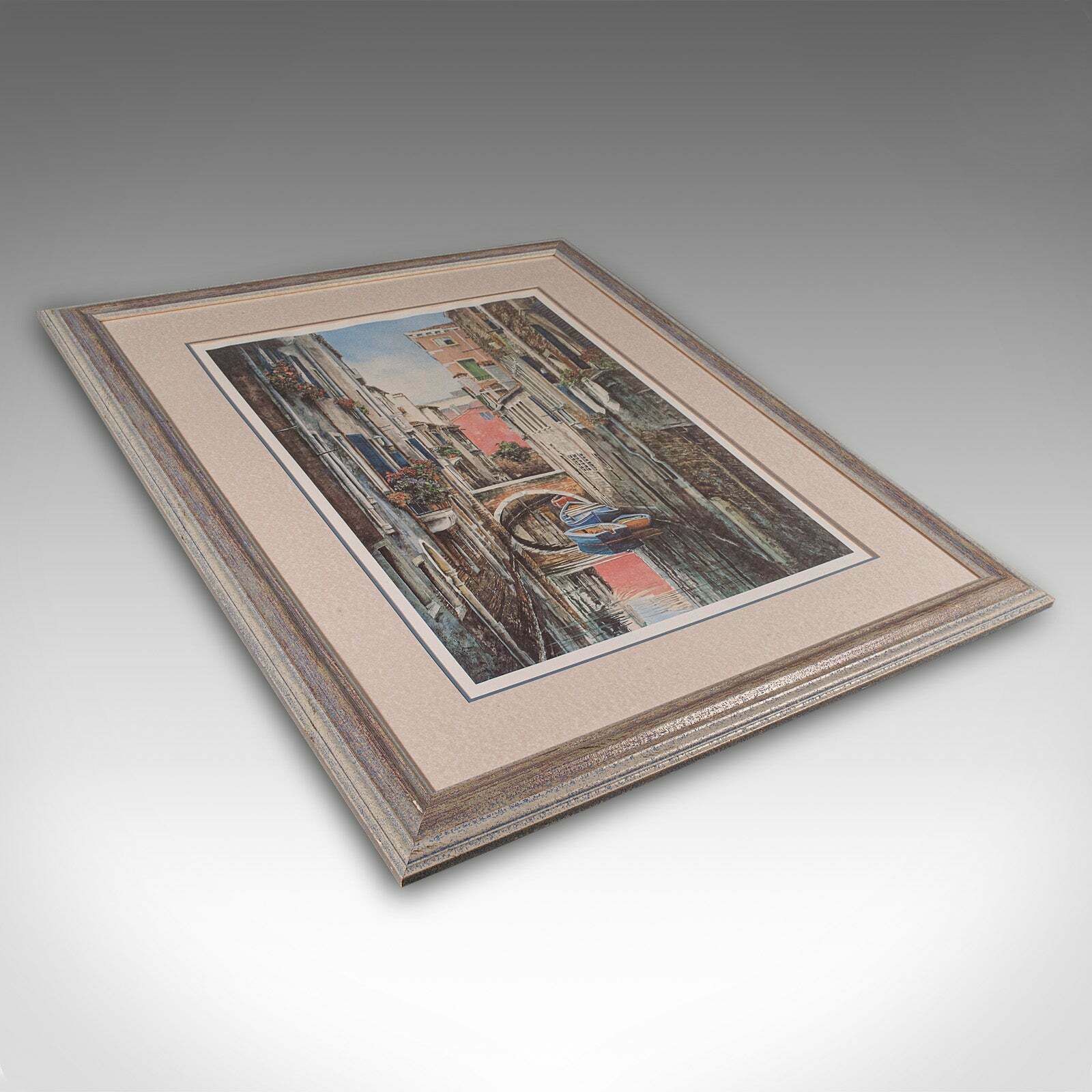 Large Contemporary Venice Print, Continental, Framed, Venetian Canal Scene, Art photo buy