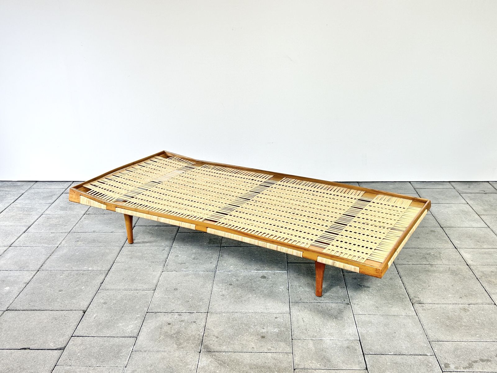 photo vinterior Walnut And Cane Daybed Attributed To Ib Kofod Lasen Denmark 1950ies
