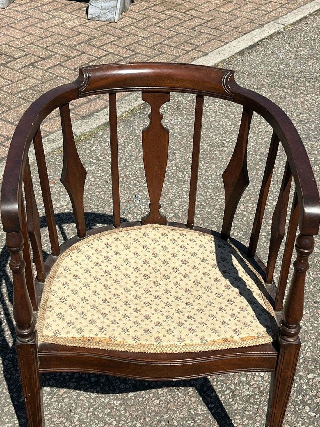 Antique Mahogany Armchair , Superb Quality. Barrel Back photo Furniture