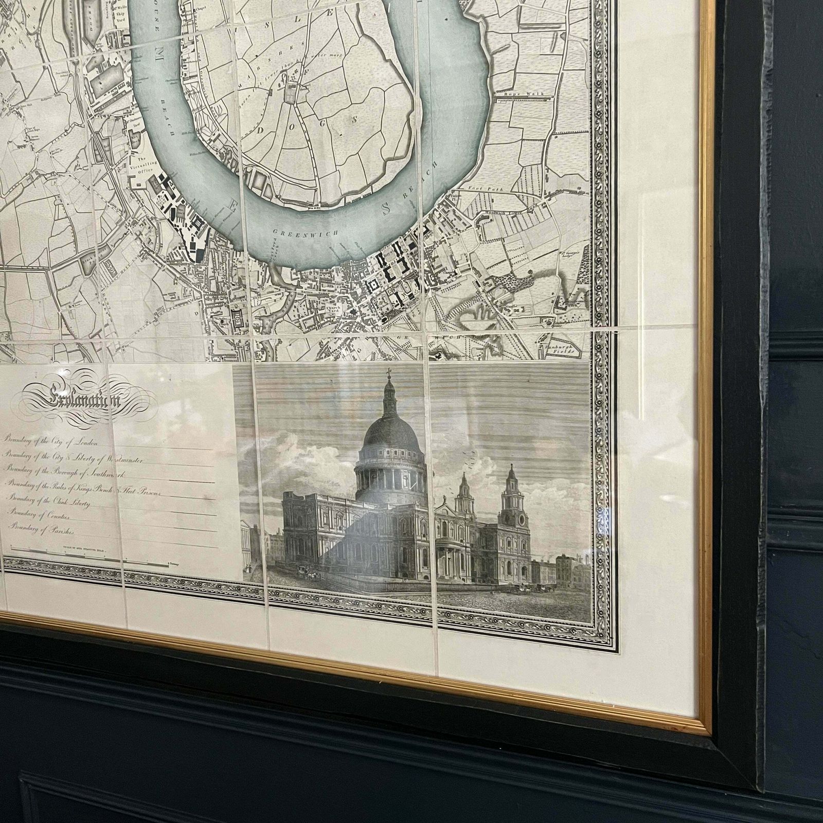 photo furniture Greenwood's London Map Circa 1827   Large