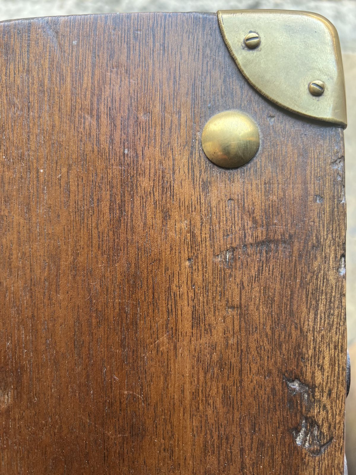 Victorian Teak Military Chest With ‘V R’ Brass Insignia photo furniture