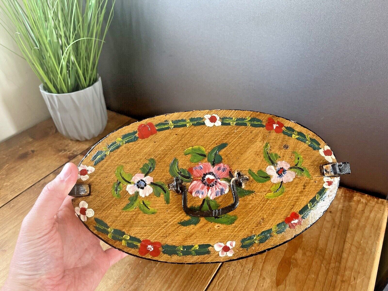 photo furniture Large Antique Swedish Svepask Tine Bentwood Folk Art Painted Box Scandi Kitchen